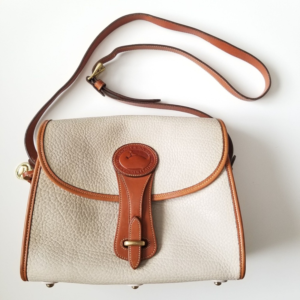 Dooney & Bourkey All Weather Bone Tan Leather Medium Essex Cross Shoulder Bag - Picture 1 of 16